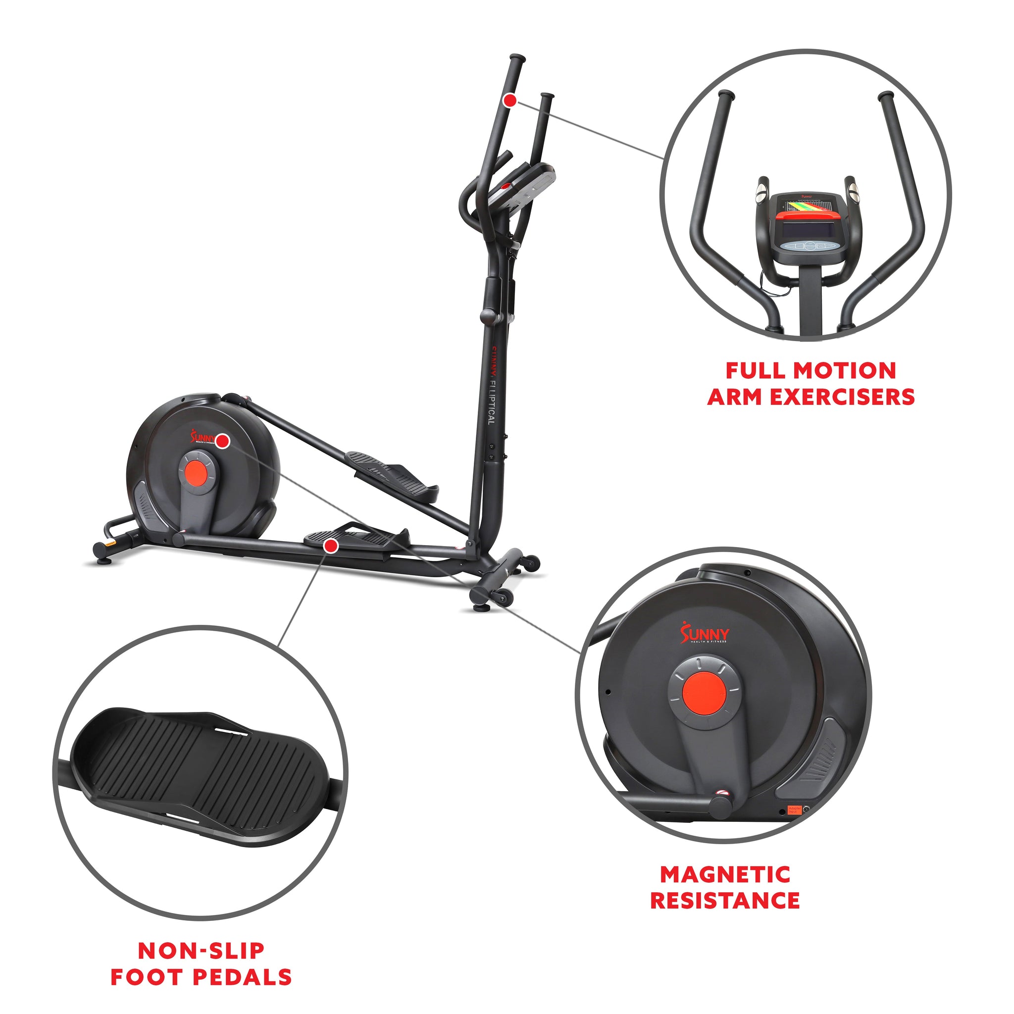 Power Stride Smart Electro-Magnetic Elliptical Machine with 18